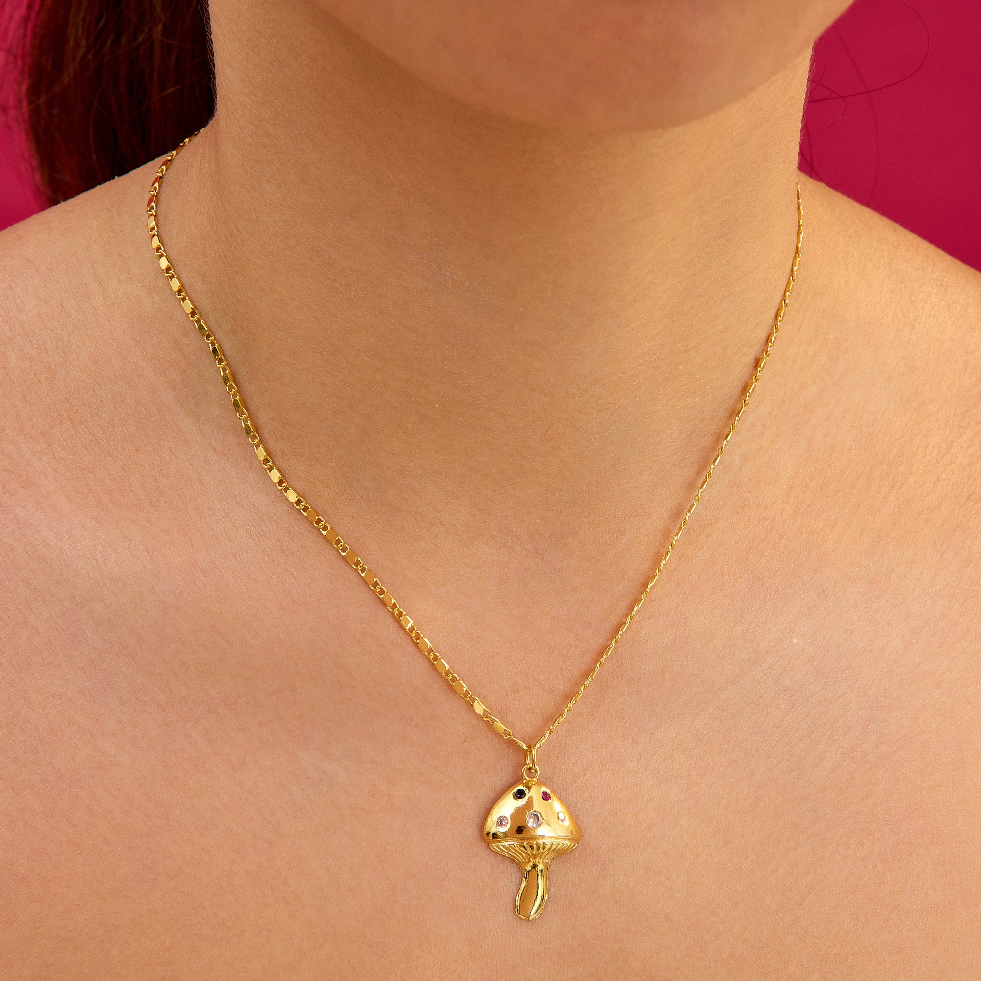 Golden Mushroom Kolye