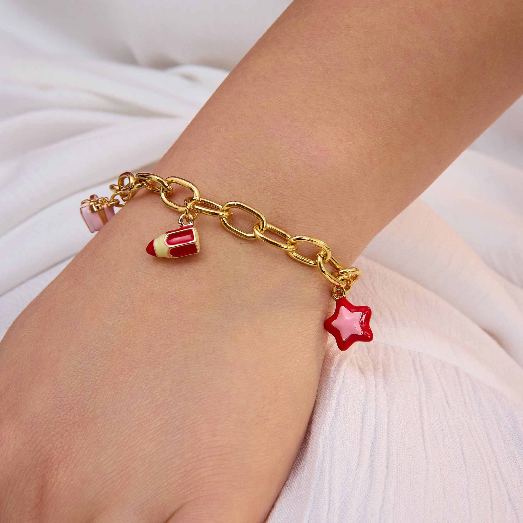 Chunky Chain Bileklik  + Tiny Joys Charms